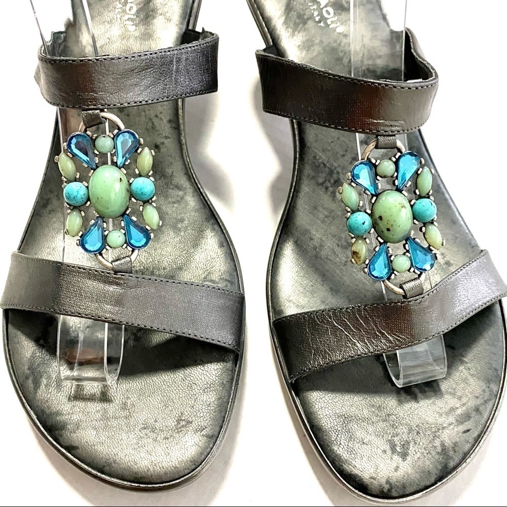 Mila Paoli Italian Leather Slip-on Sandals 10 Business Casual Versatile Career - Picture 8 of 13